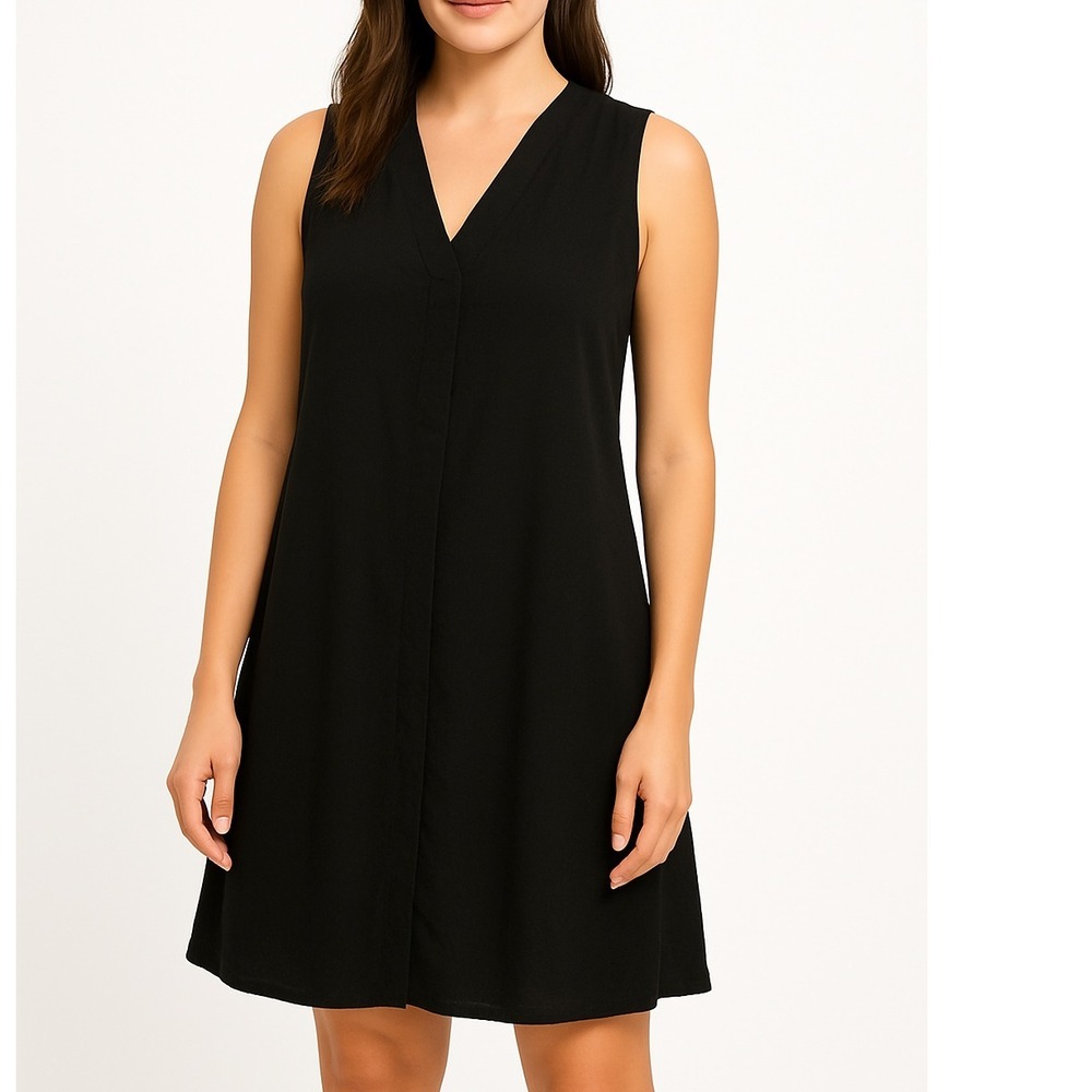 Apt. 9 Woman 18W Black Sleeveless V Neck Casual Dress